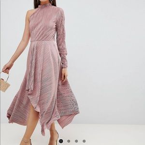 ASOS ASYMMETRICAL DRESS IN MUAVE
